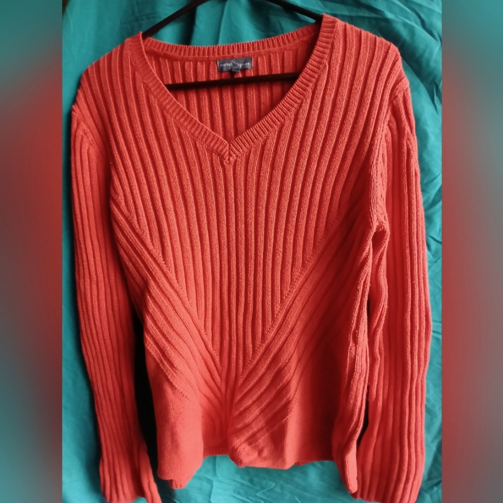 Market & Spruce Orange Women's Sweater Size Medium
